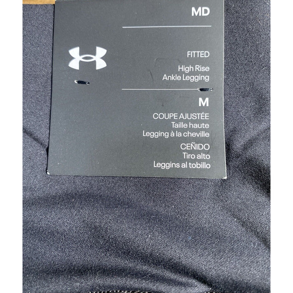 Under Armour black fitted high rise ankle leggings NWT womens M $65 - Picture 2 of 2